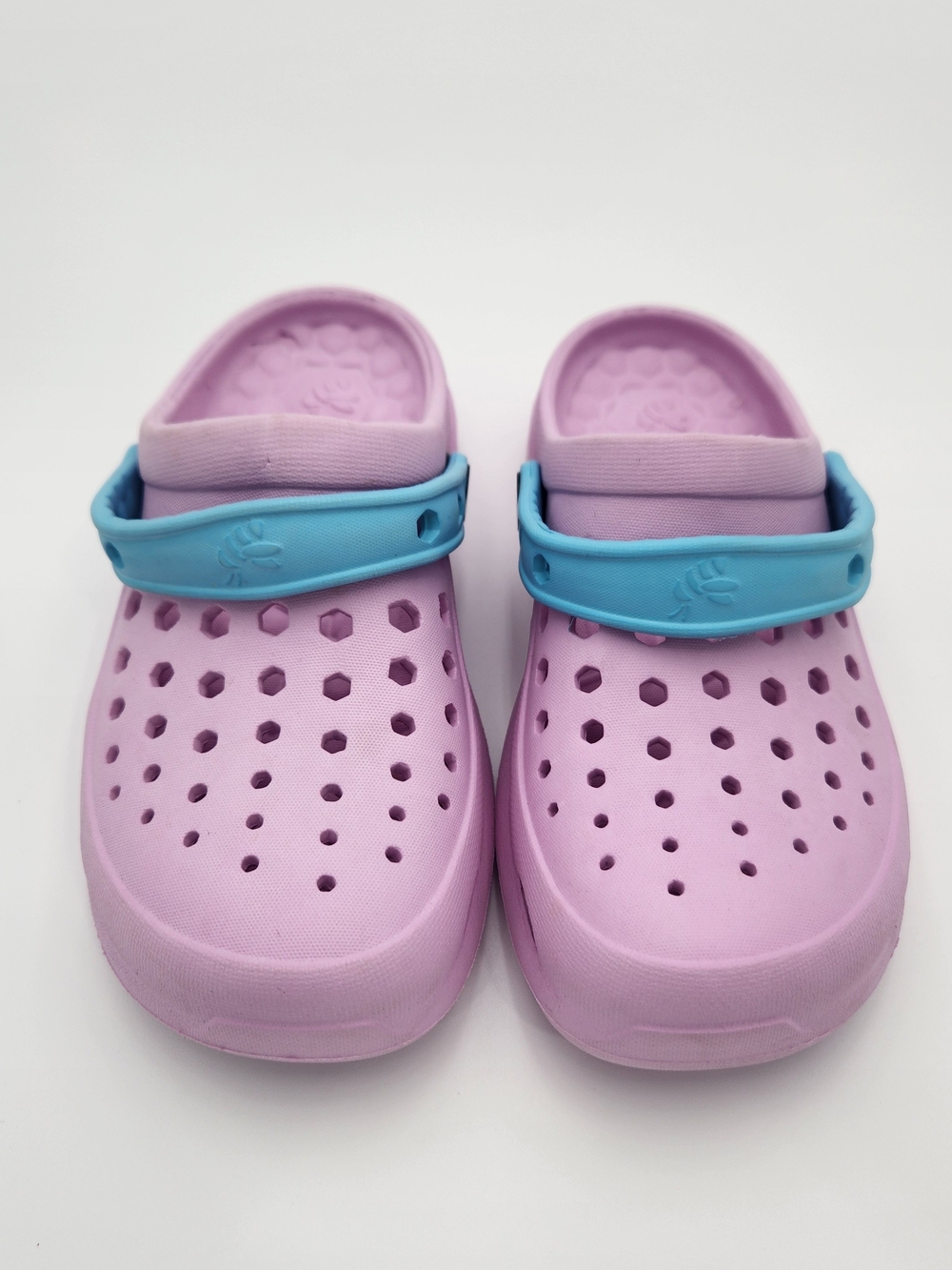 Kids Lavender Comfort Sandals with Blue Adjustable Strap